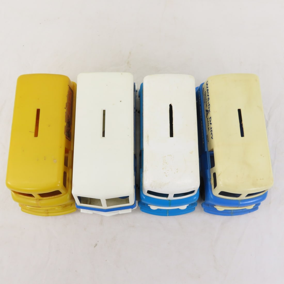 4 Vintage Plastic Dairy Delivery Van Banks - 3
