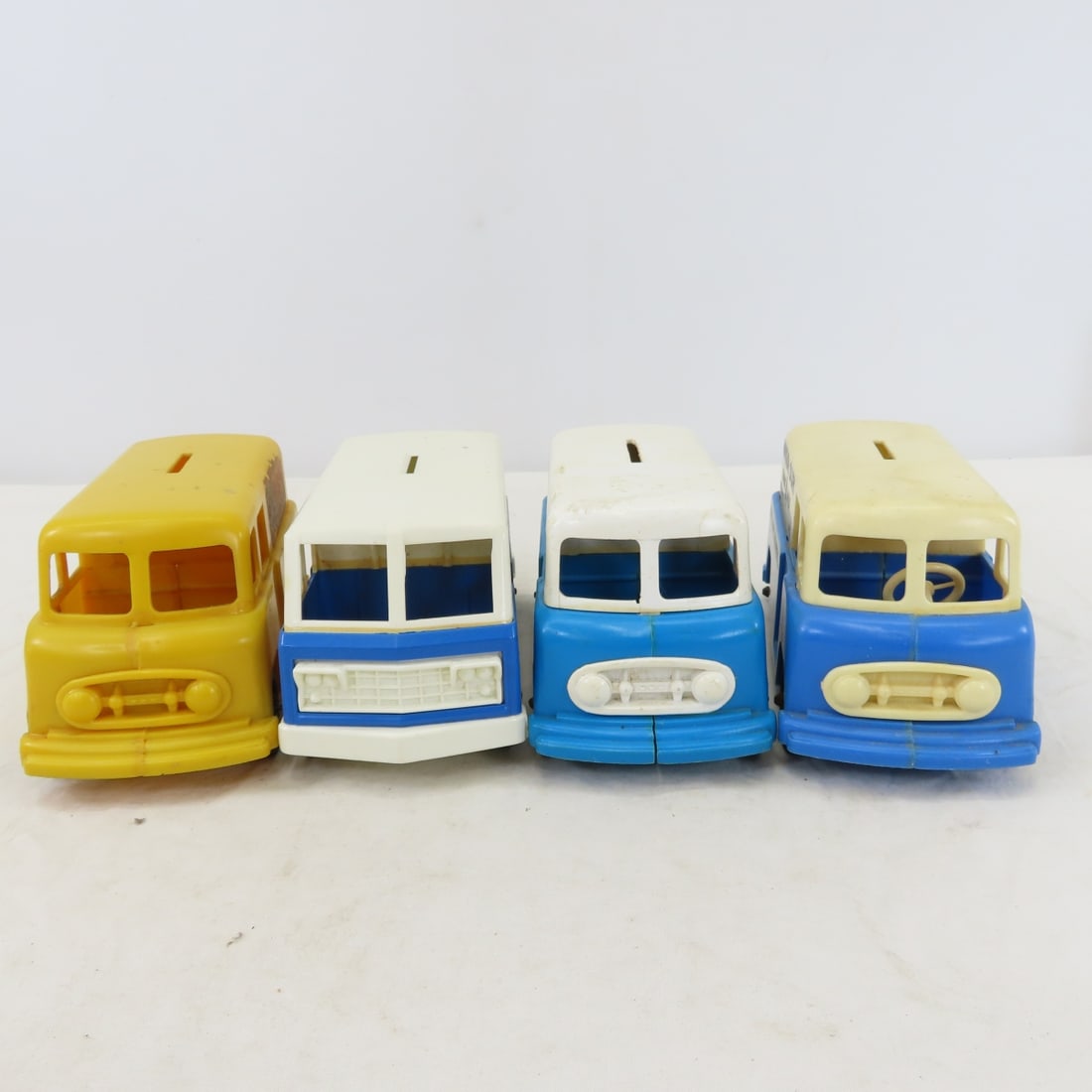 4 Vintage Plastic Dairy Delivery Van Banks - 6