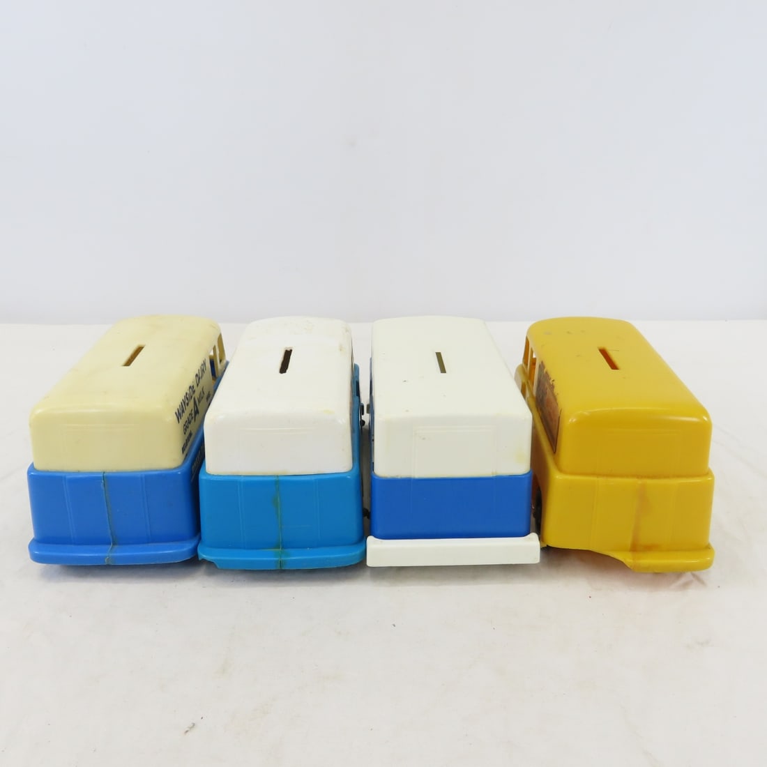 4 Vintage Plastic Dairy Delivery Van Banks - 7