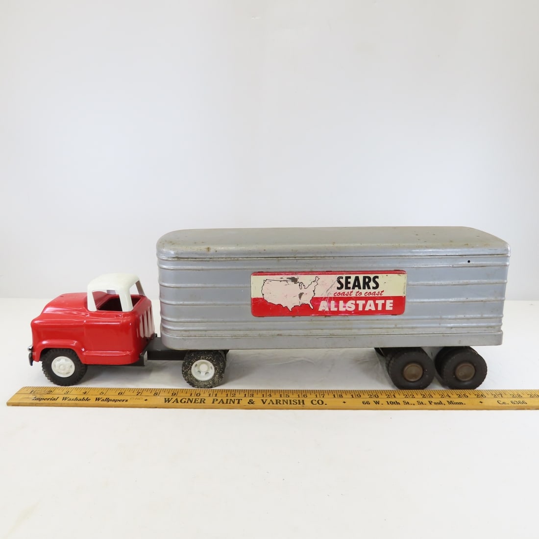 Custom Painted Buddy L Truck & MARX Sears Trailer - 2
