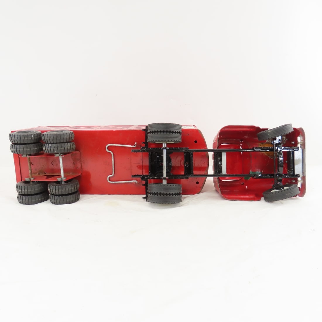 Structo & 2 Buddy L Trucks & ERTL Cattle Trailer - 11