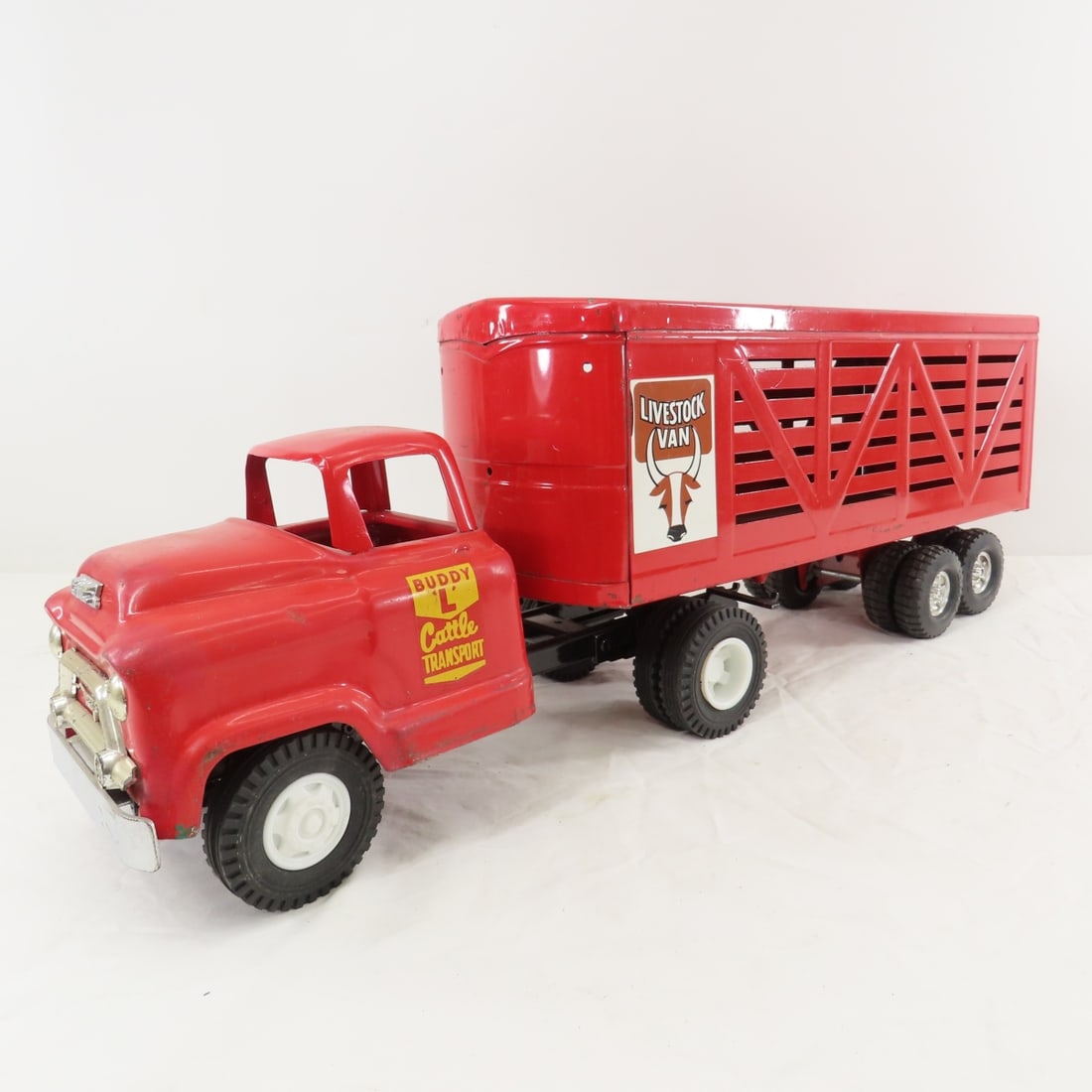 Structo & 2 Buddy L Trucks & ERTL Cattle Trailer - 2