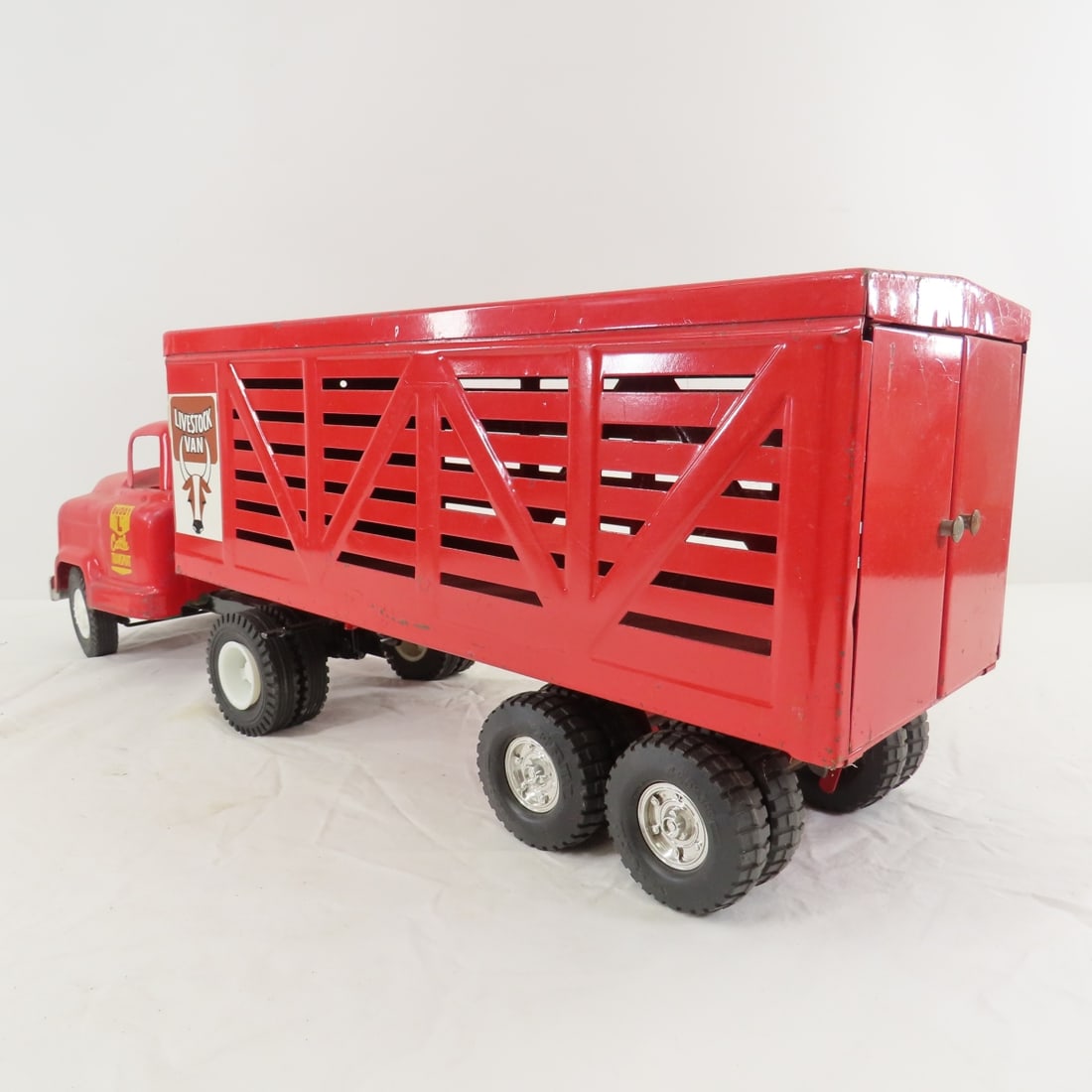 Structo & 2 Buddy L Trucks & ERTL Cattle Trailer - 4