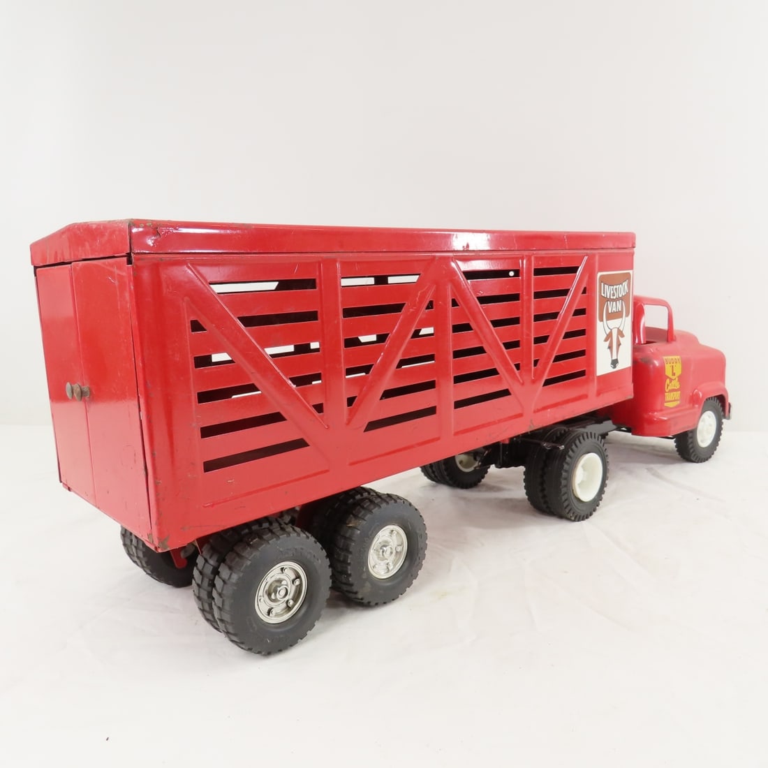 Structo & 2 Buddy L Trucks & ERTL Cattle Trailer - 6
