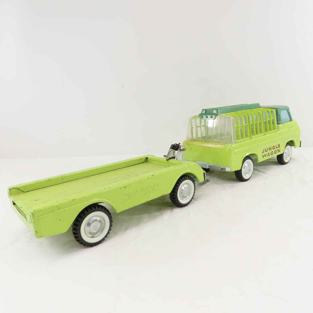2 1960's Nylint Jungle Wagons & 1 Trailer - 6