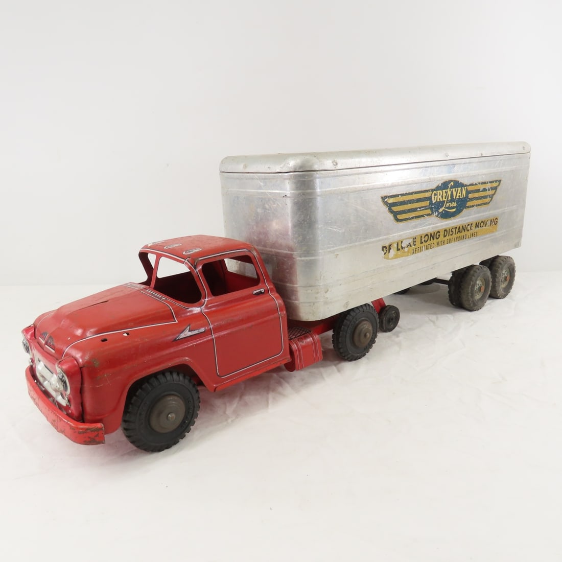 2 Original MARX LUMAR Trucks & Wyandotte Trailer - 2