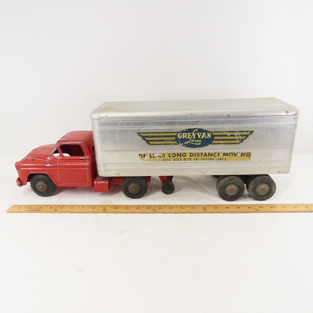 2 Original MARX LUMAR Trucks & Wyandotte Trailer - 3