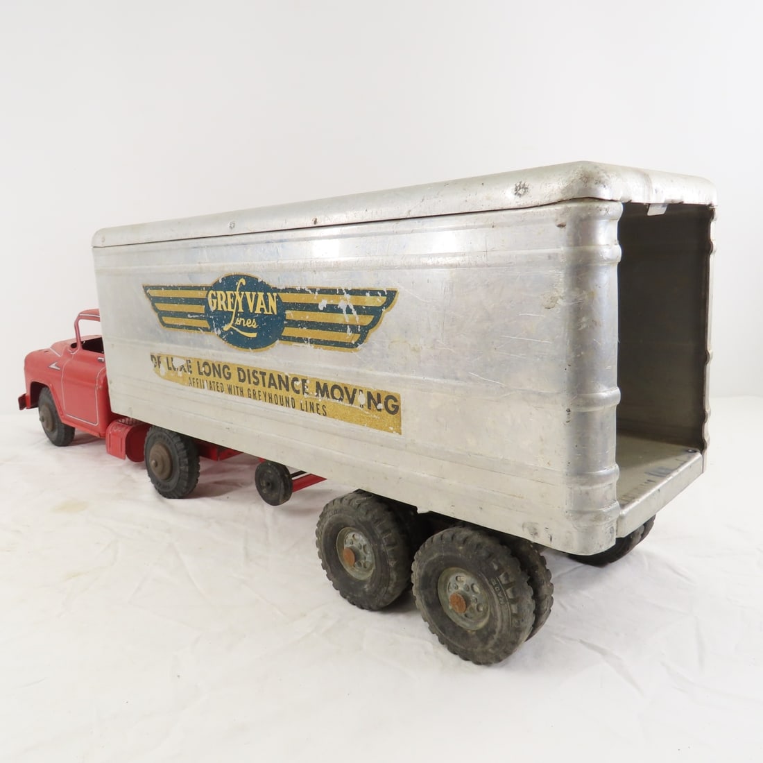 2 Original MARX LUMAR Trucks & Wyandotte Trailer - 4