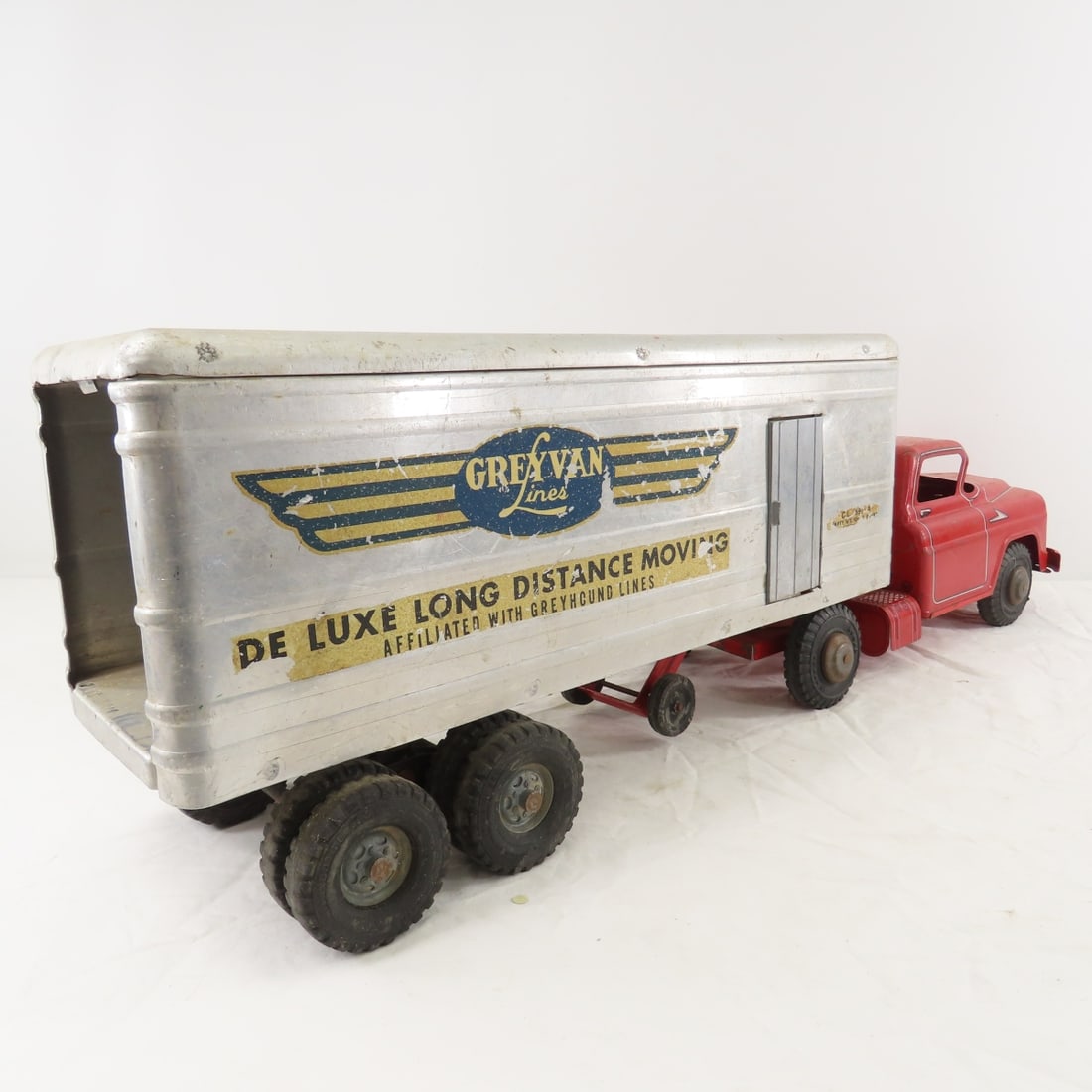 2 Original MARX LUMAR Trucks & Wyandotte Trailer - 6