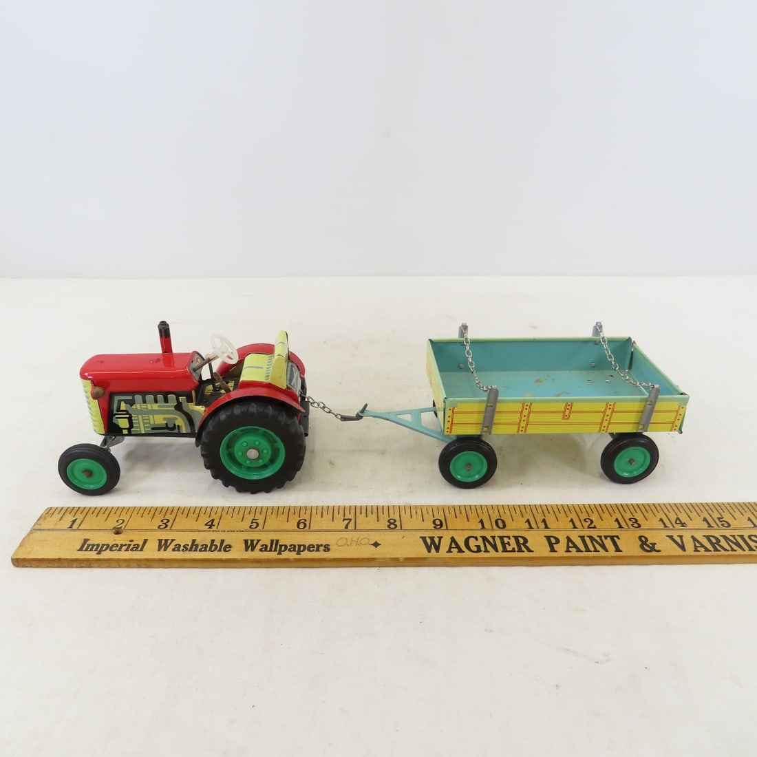 Vintage Kovap Zetor Tin Litho Tractor & Trailer - 2