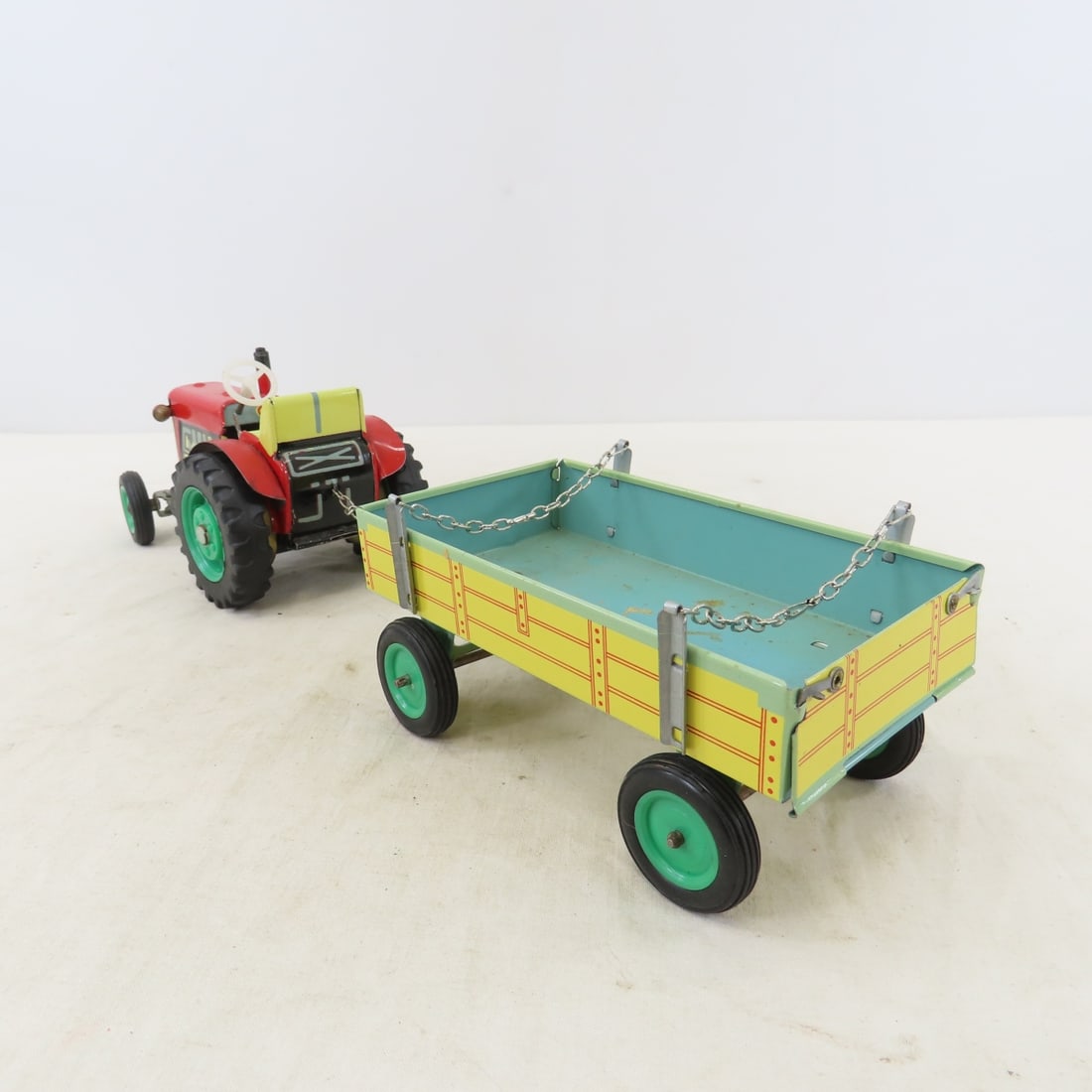 Vintage Kovap Zetor Tin Litho Tractor & Trailer - 3