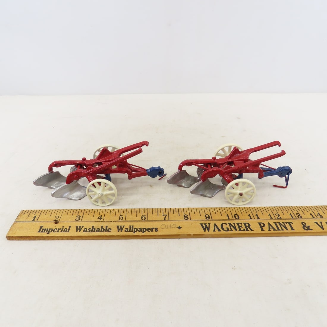 2 1930's Arcade McCormick Deering 2 Bottom Plows - 2
