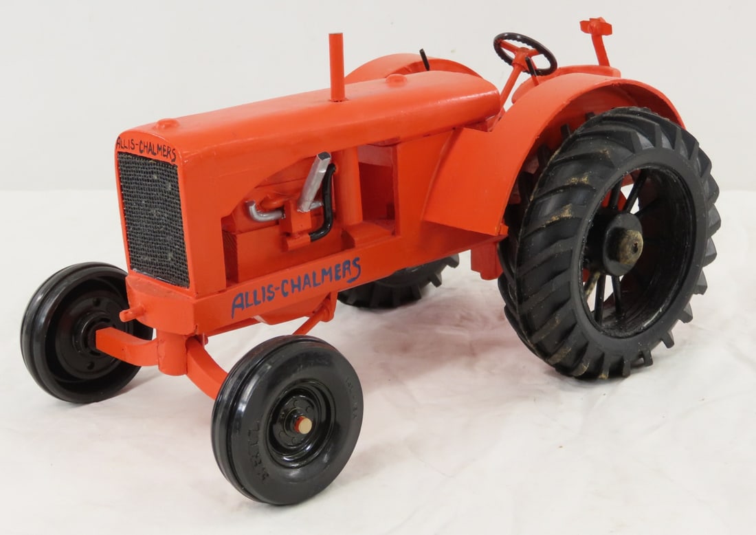 Scratch Built Wood Allis-Chalmers WF Tractor: Scratch Built Wood Allis-Chalmers WF Tractor - 1/10 scale, LOT SIZE: 11x10x6" 1.5 LBSAll information and photos, which are part of the description) are intended to be as accurate as possible, but
