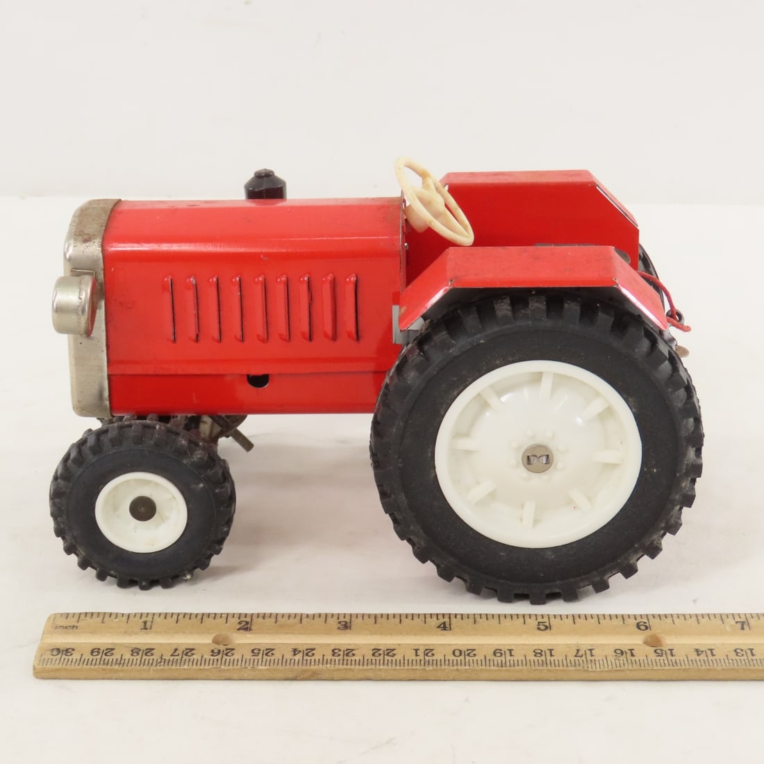 Vintage German Tin Tractor with Hitch Pin - 2