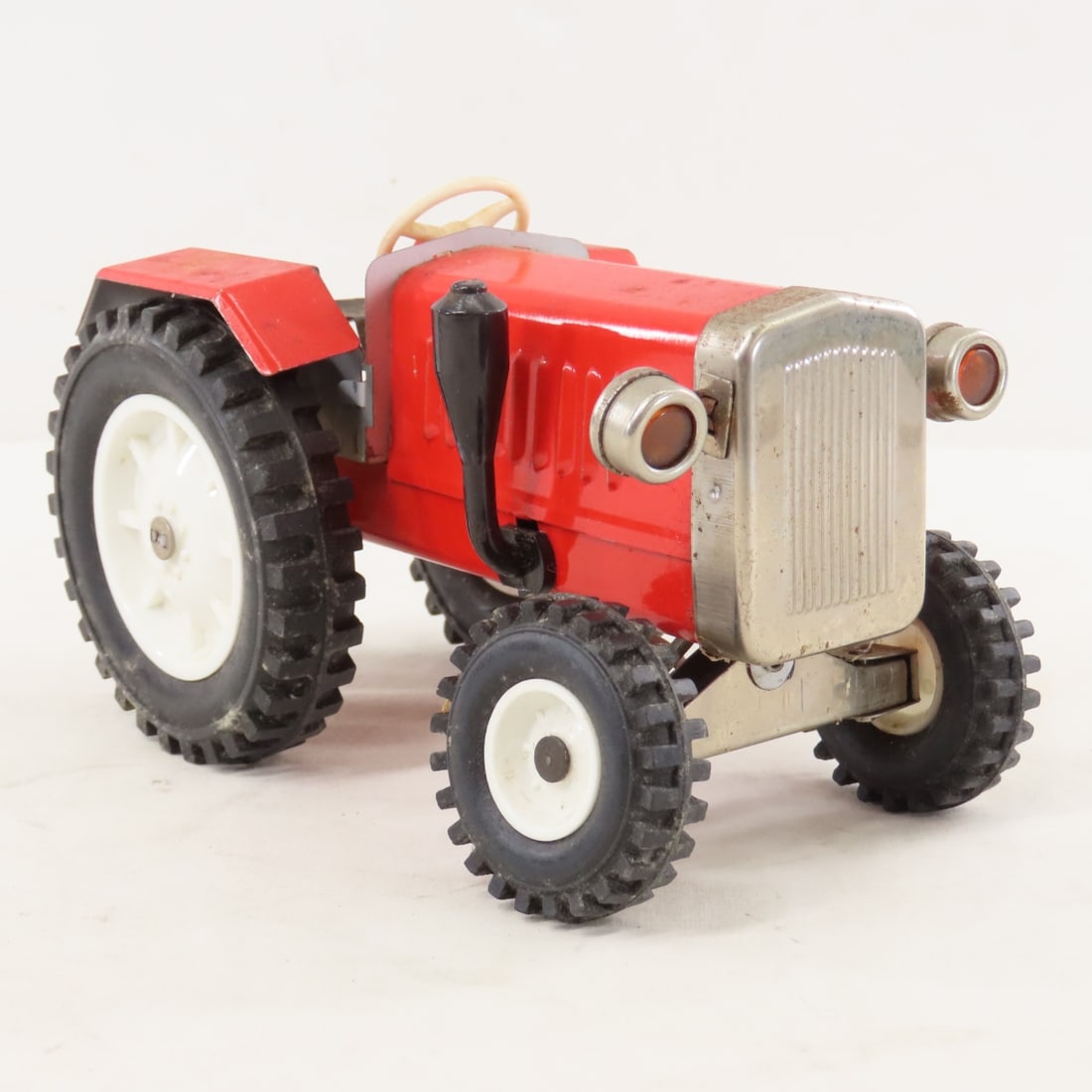 Vintage German Tin Tractor with Hitch Pin - 7