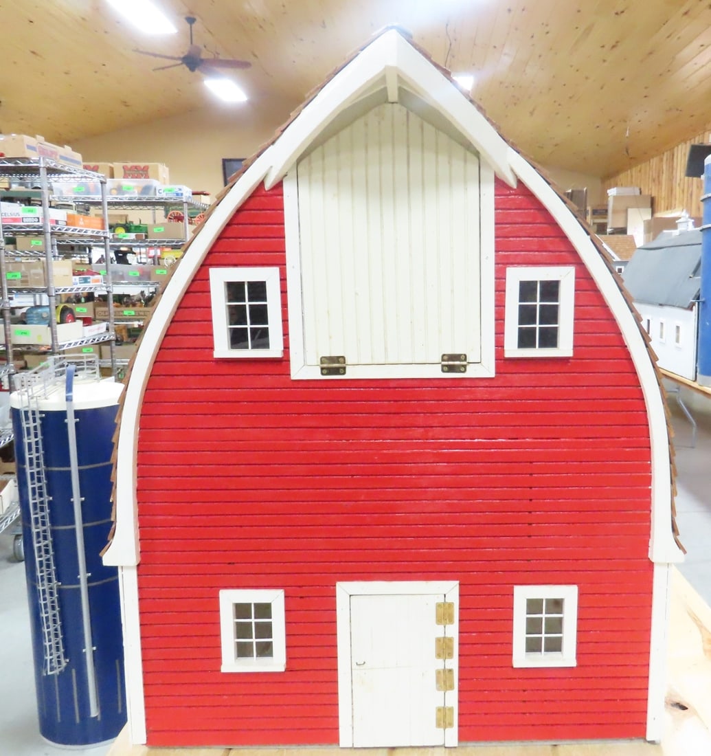 Scratch Built Wood Cattle Barns w/ 2 Silos - 3