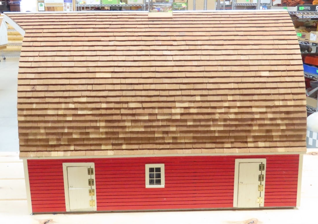 Scratch Built Wood Cattle Barns w/ 2 Silos - 4