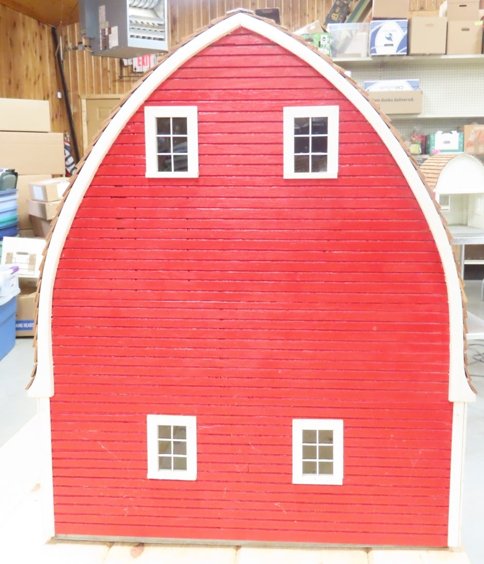 Scratch Built Wood Cattle Barns w/ 2 Silos - 5