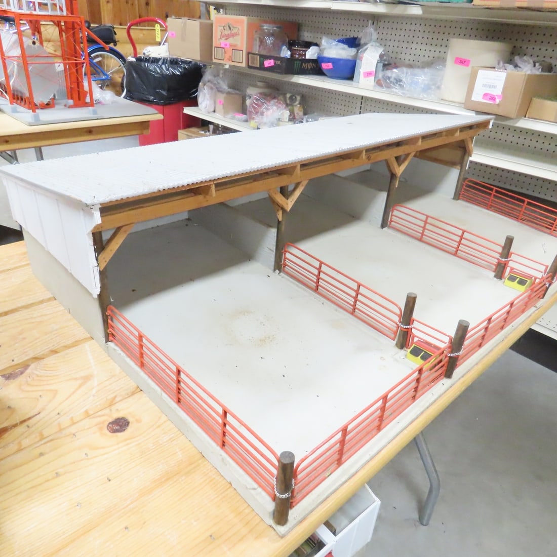 Scratch Built Hog Pen, Feeders & Pigs - 4