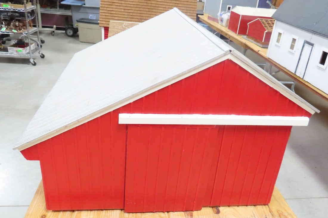 Scratch Built Wood Implement Barn w/ Sliding Doors - 3