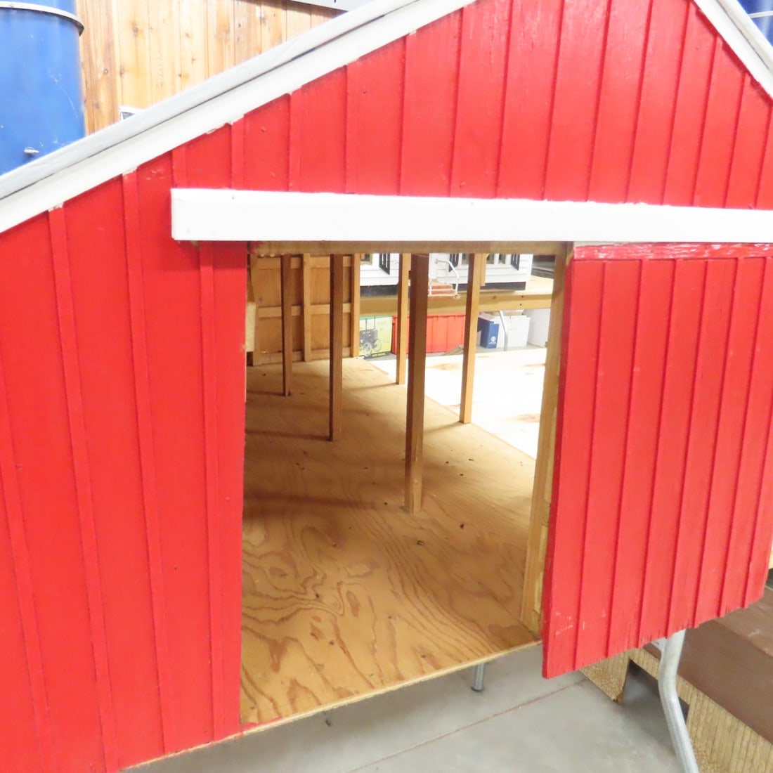 Scratch Built Wood Implement Barn w/ Sliding Doors - 5