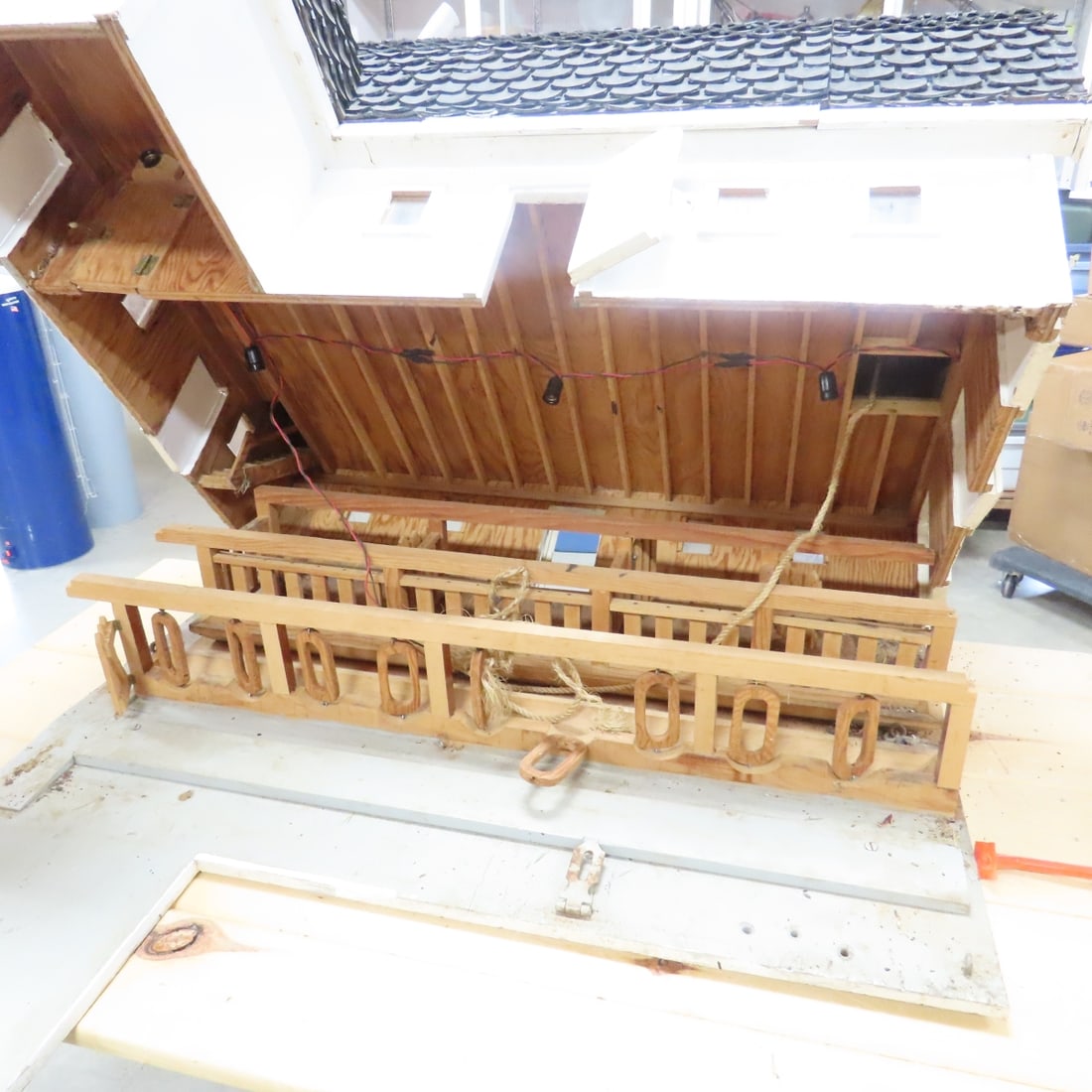 Scratch Built Wood Cattle Barn w/Loft & Shop - 9