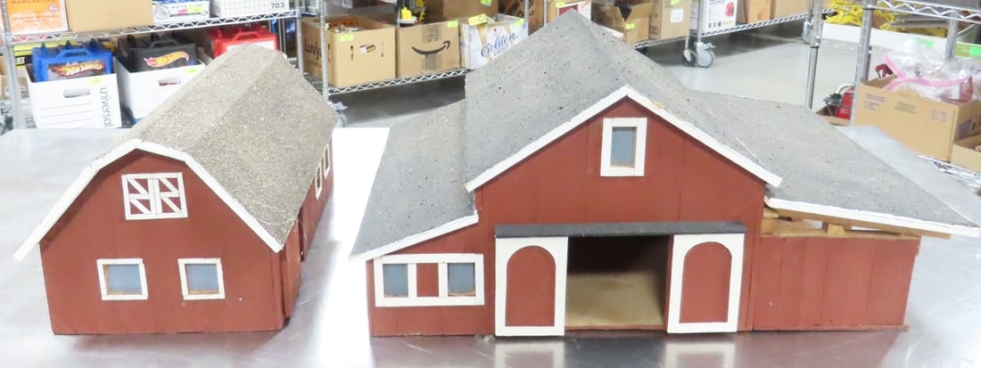 Scratch Built Wood Farm Houses, Barns, Windmill - 8