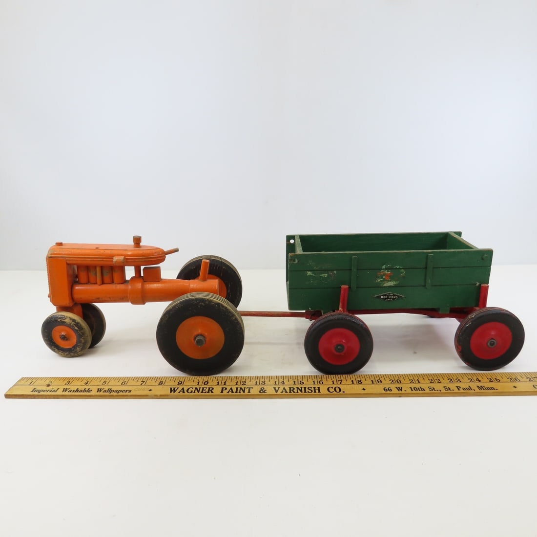 2 Scratch Built Wood Tractors & 2 Trailers - 3