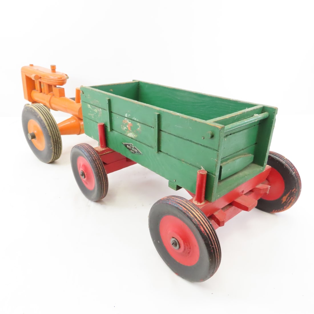 2 Scratch Built Wood Tractors & 2 Trailers - 4
