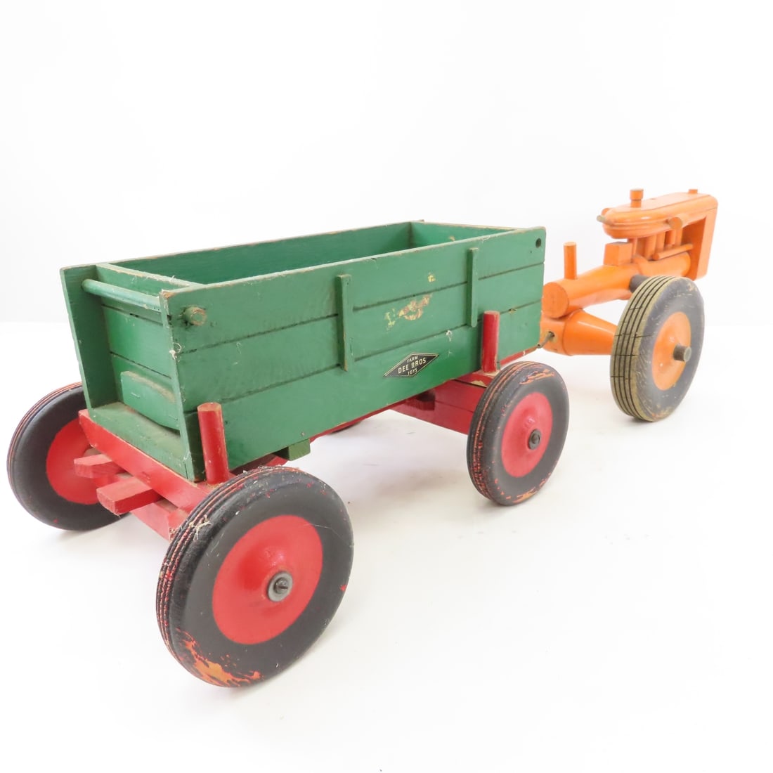 2 Scratch Built Wood Tractors & 2 Trailers - 6
