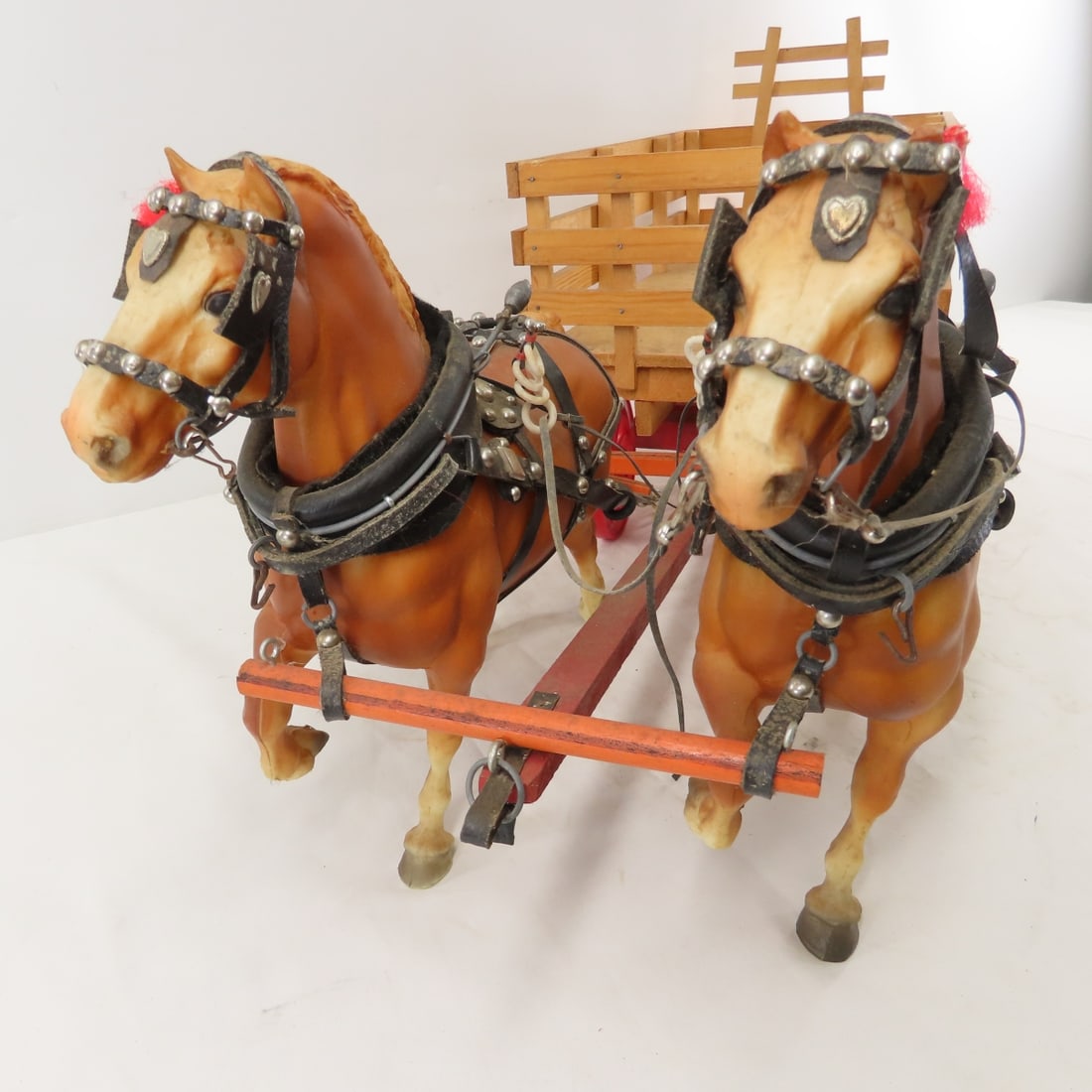 Custom Hay Wagon with 2 Breyer Horse Team - 3