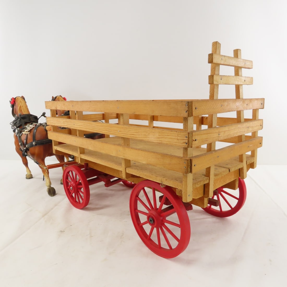 Custom Hay Wagon with 2 Breyer Horse Team - 5
