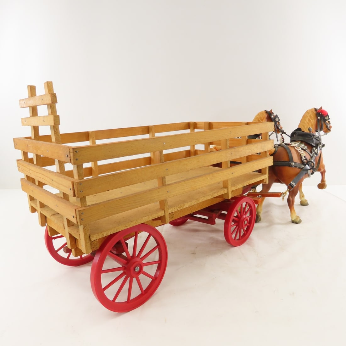 Custom Hay Wagon with 2 Breyer Horse Team - 7