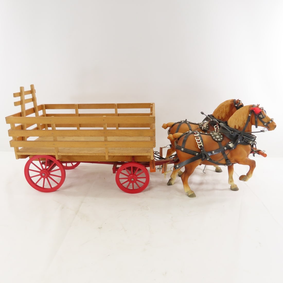 Custom Hay Wagon with 2 Breyer Horse Team - 8