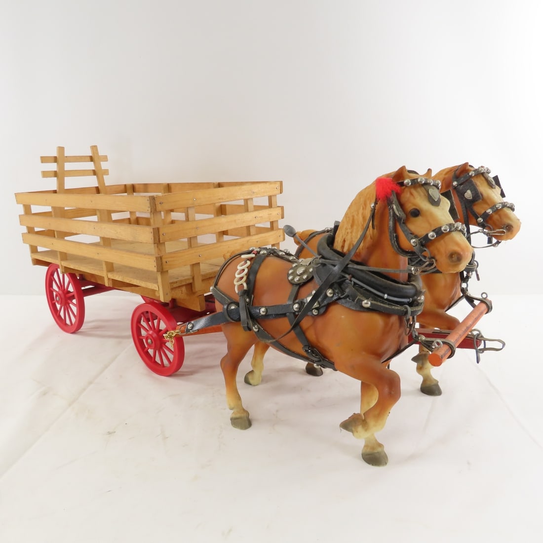Custom Hay Wagon with 2 Breyer Horse Team - 9