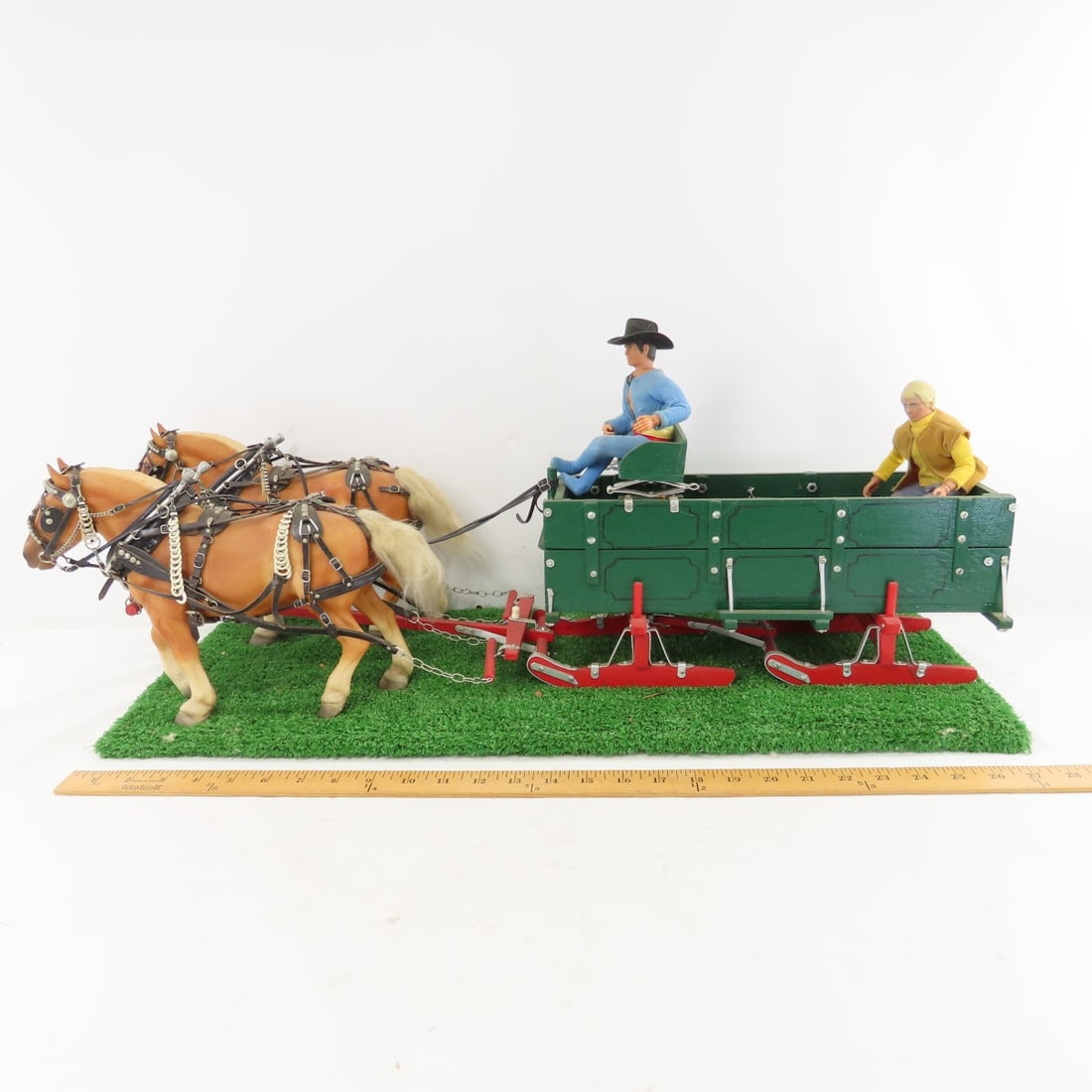 Scratch Built Sleigh Wagon with 2 plastic horses - 2