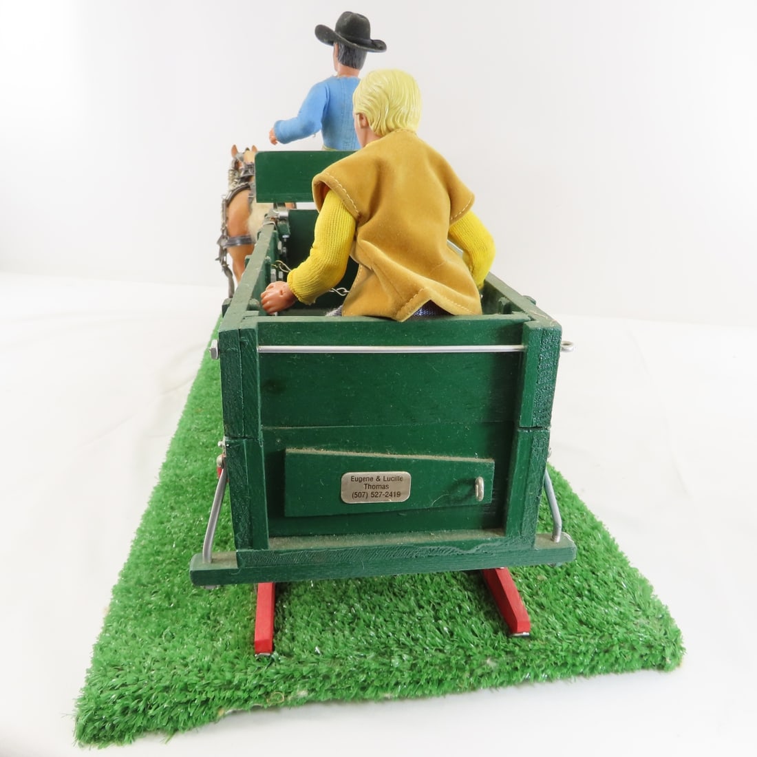 Scratch Built Sleigh Wagon with 2 plastic horses - 4