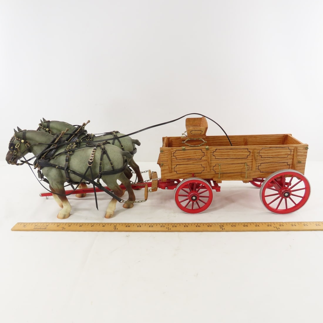 Scratch Built Wagon with 2 plastic horses - 2