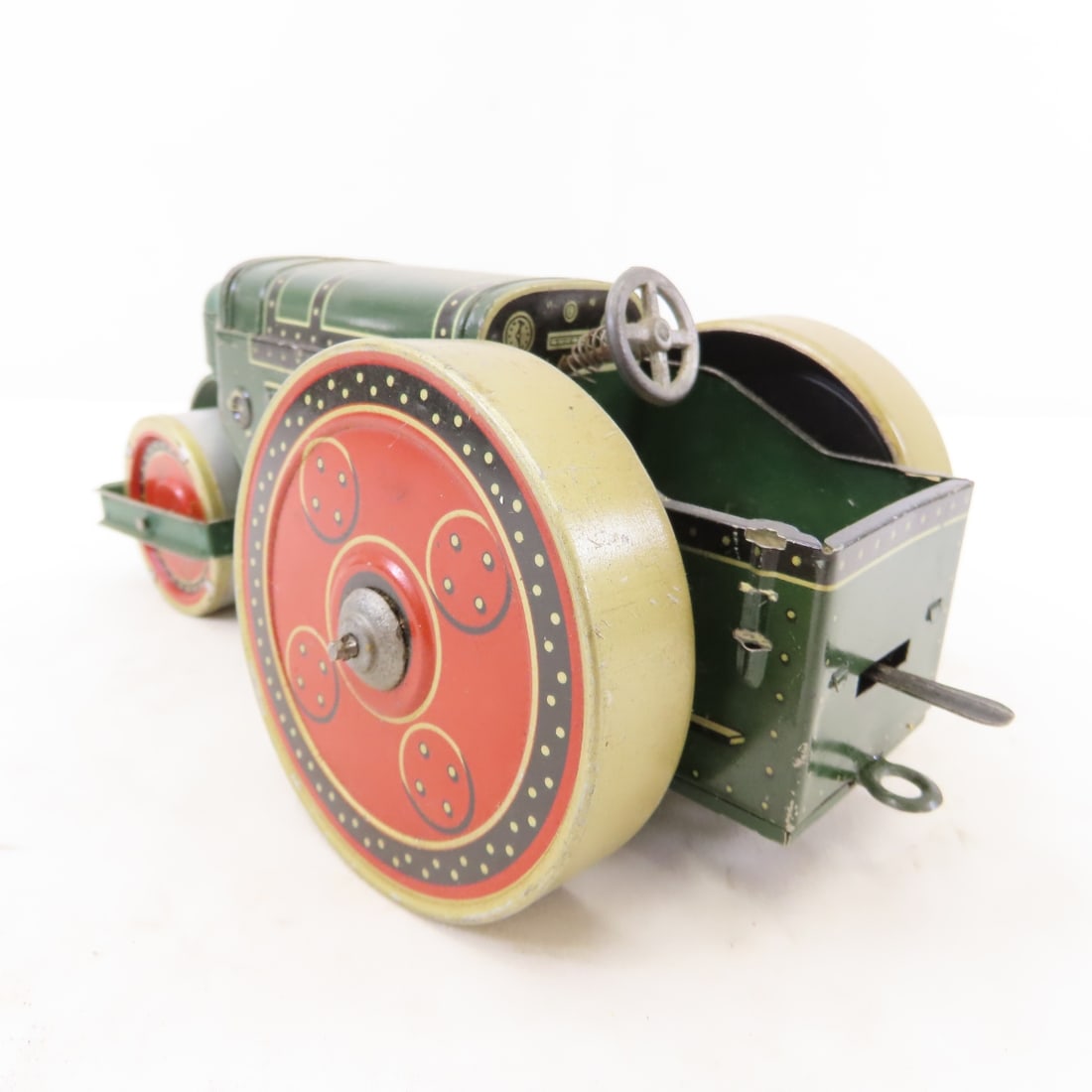 Vintage Lineol Toy Road Roller Key Wind Tin Toy - 3
