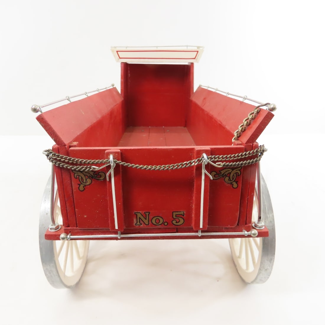 Scratch Built Red Farm Wagon with 2 Horse Team - 7