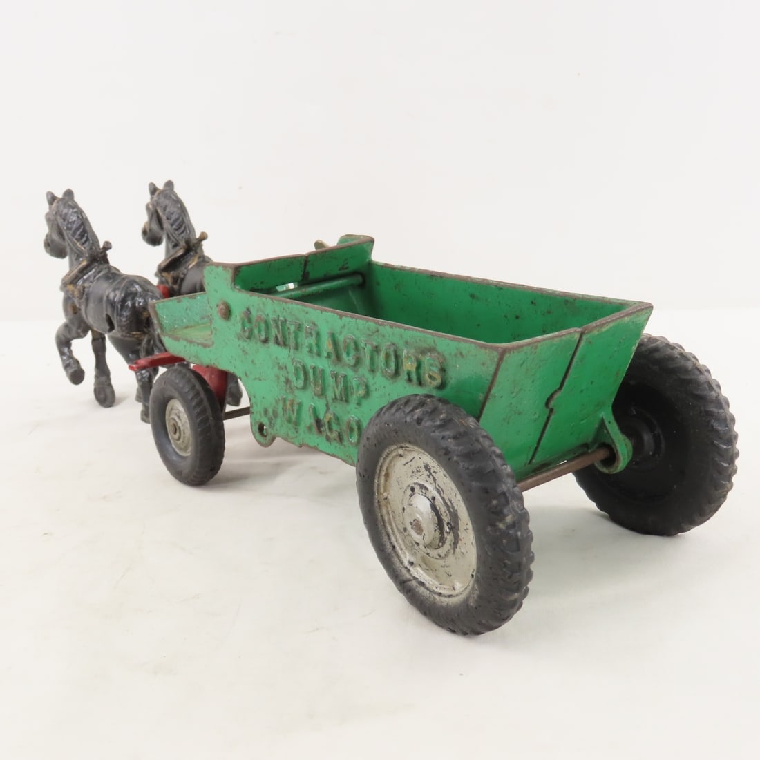 Arcade Cast Iron Contractors Dump Wagon & Team - 3
