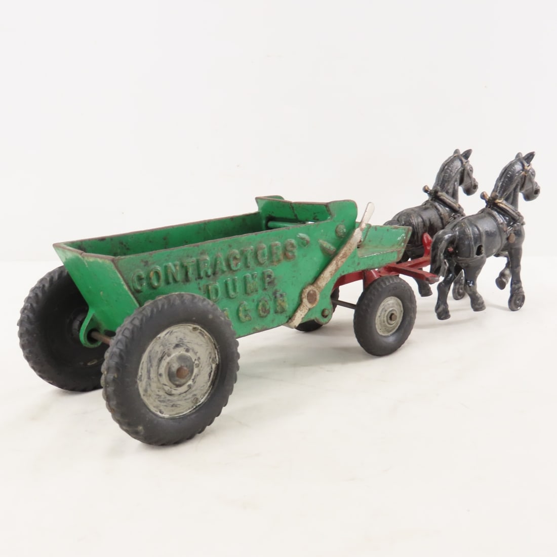 Arcade Cast Iron Contractors Dump Wagon & Team - 5