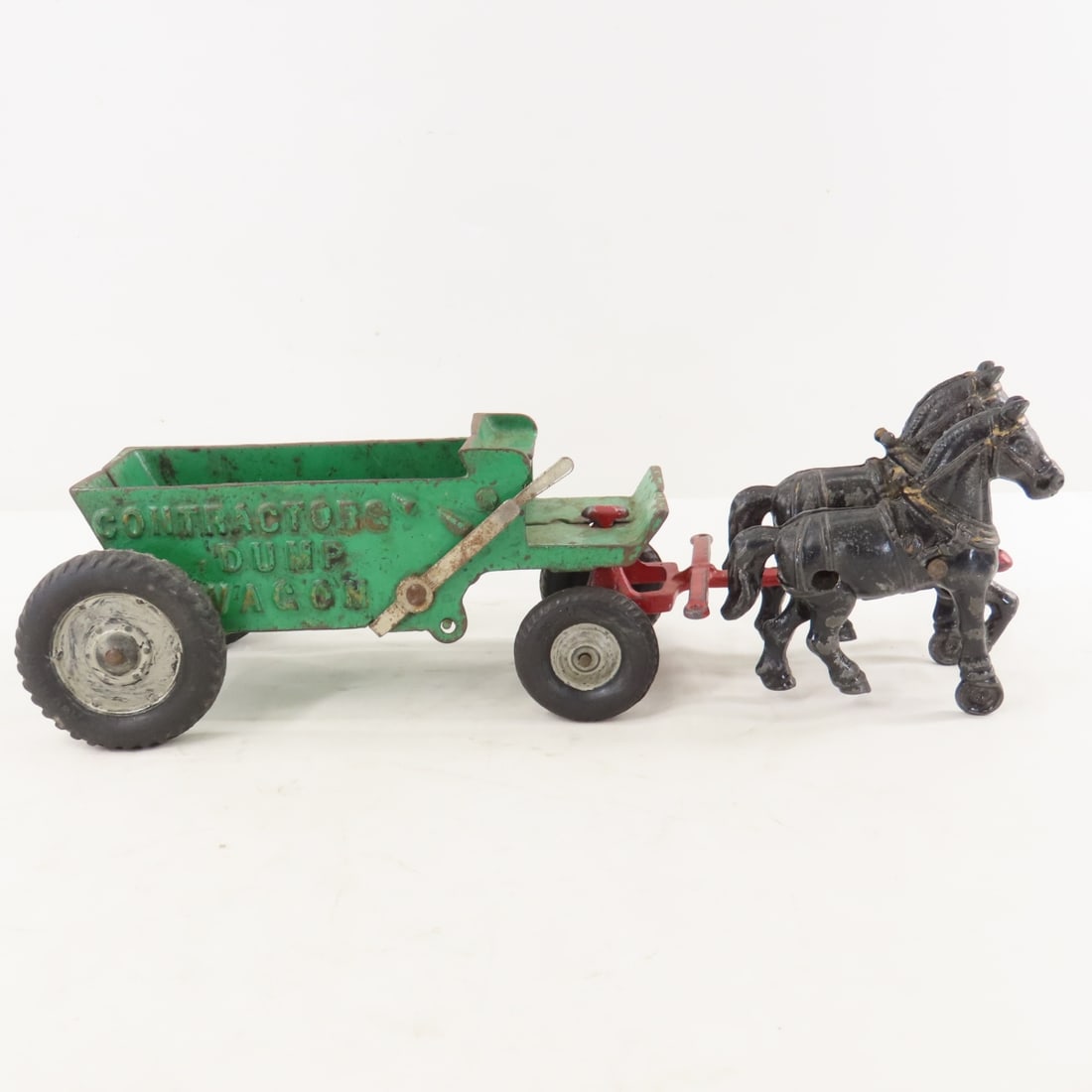 Arcade Cast Iron Contractors Dump Wagon & Team - 6