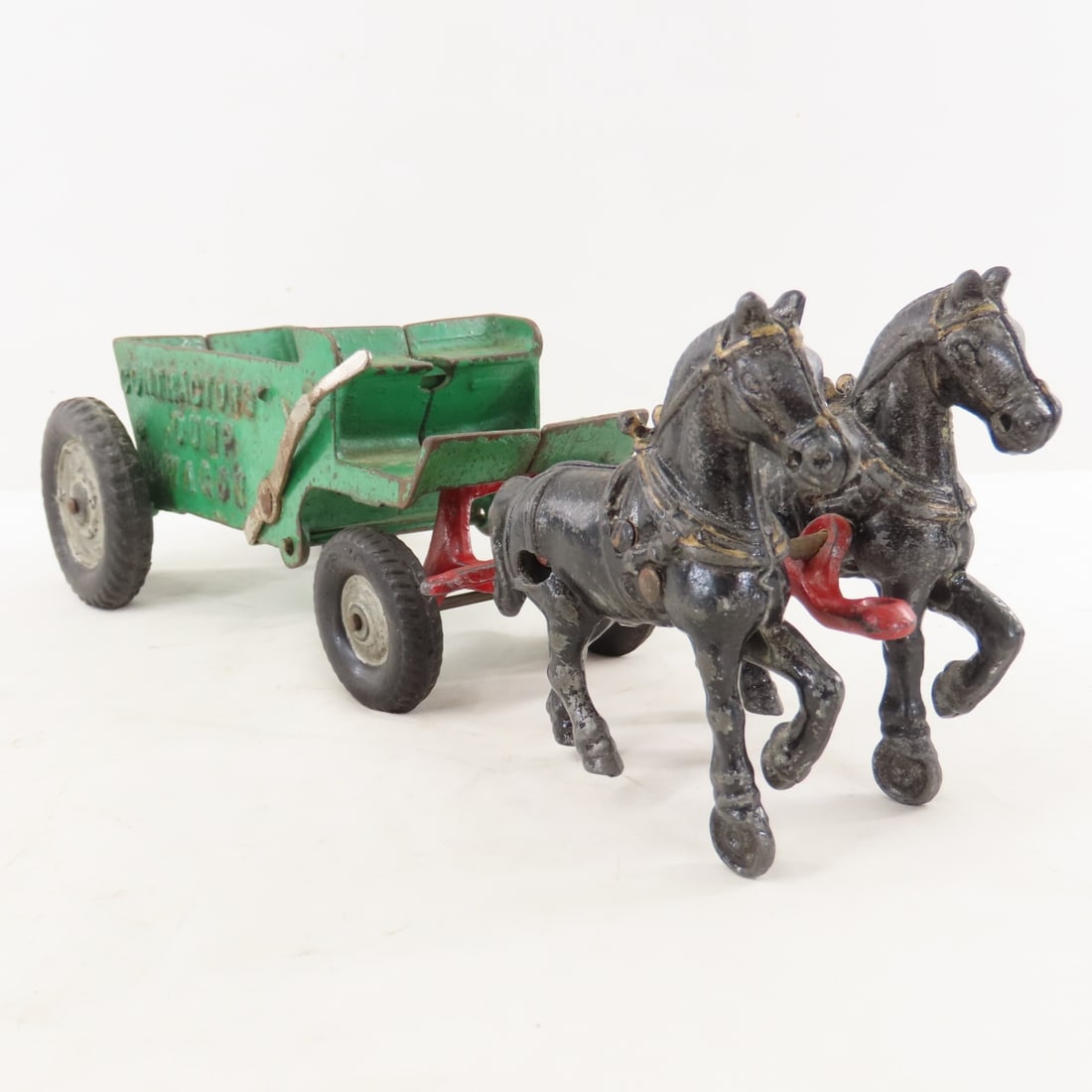 Arcade Cast Iron Contractors Dump Wagon & Team - 7