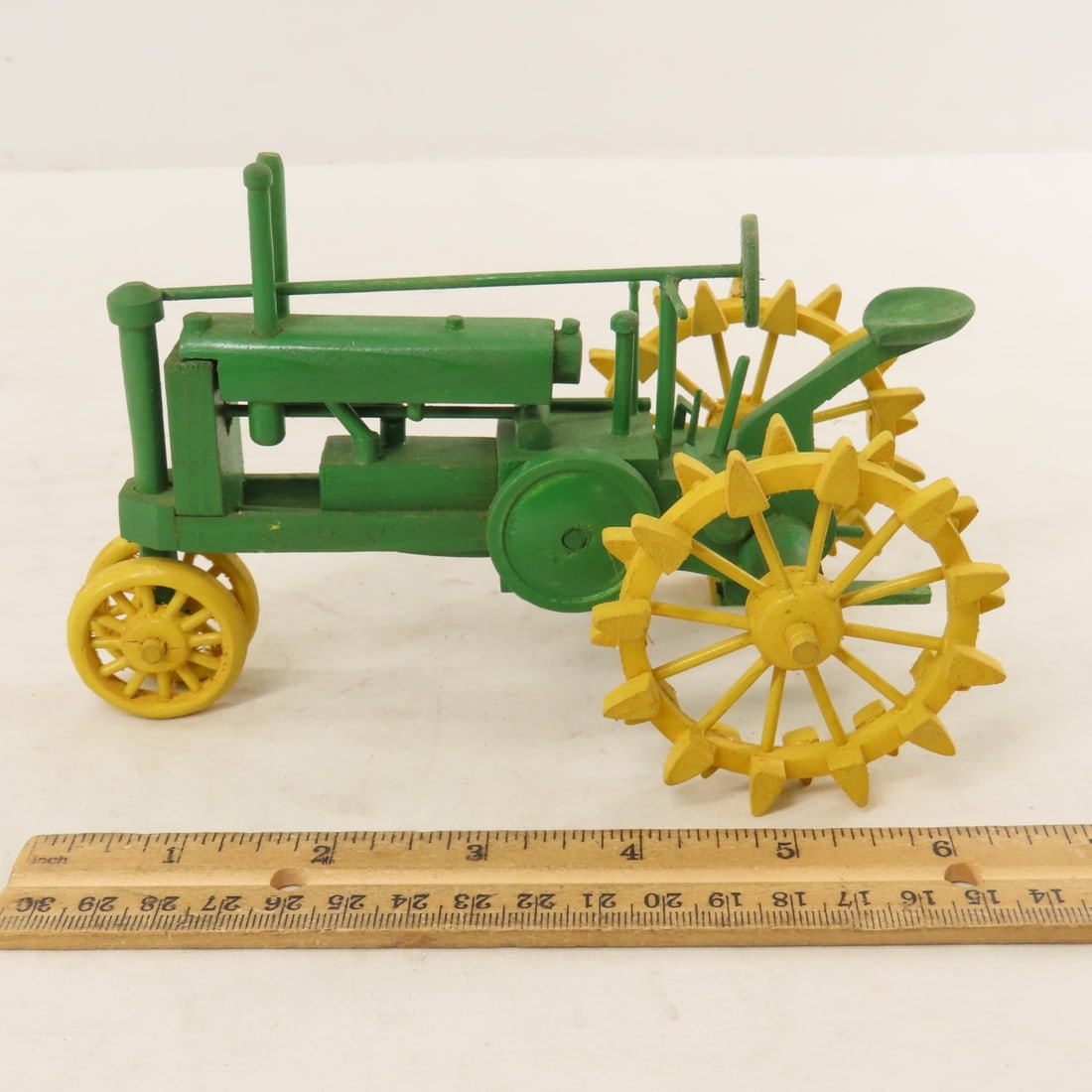 2 Darrel Thompson Wooden John Deere Tractors - 2