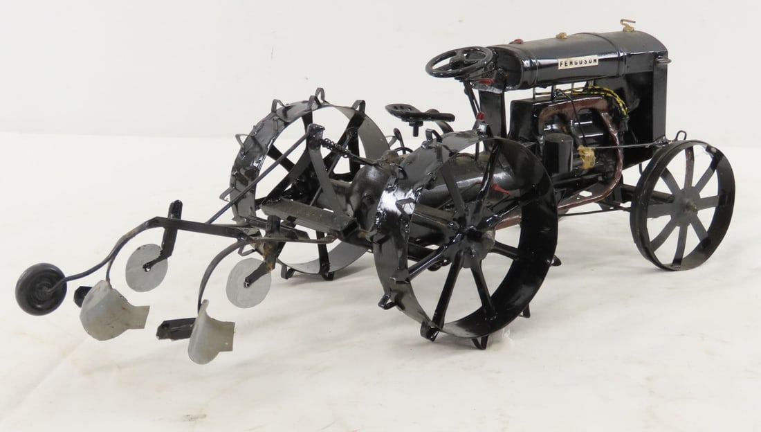 Custom Tinplate Ferguson Tractor w/2 Bottom Plow - 5