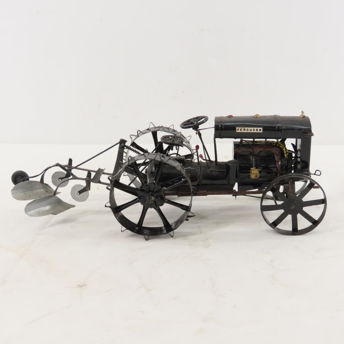 Custom Tinplate Ferguson Tractor w/2 Bottom Plow - 6