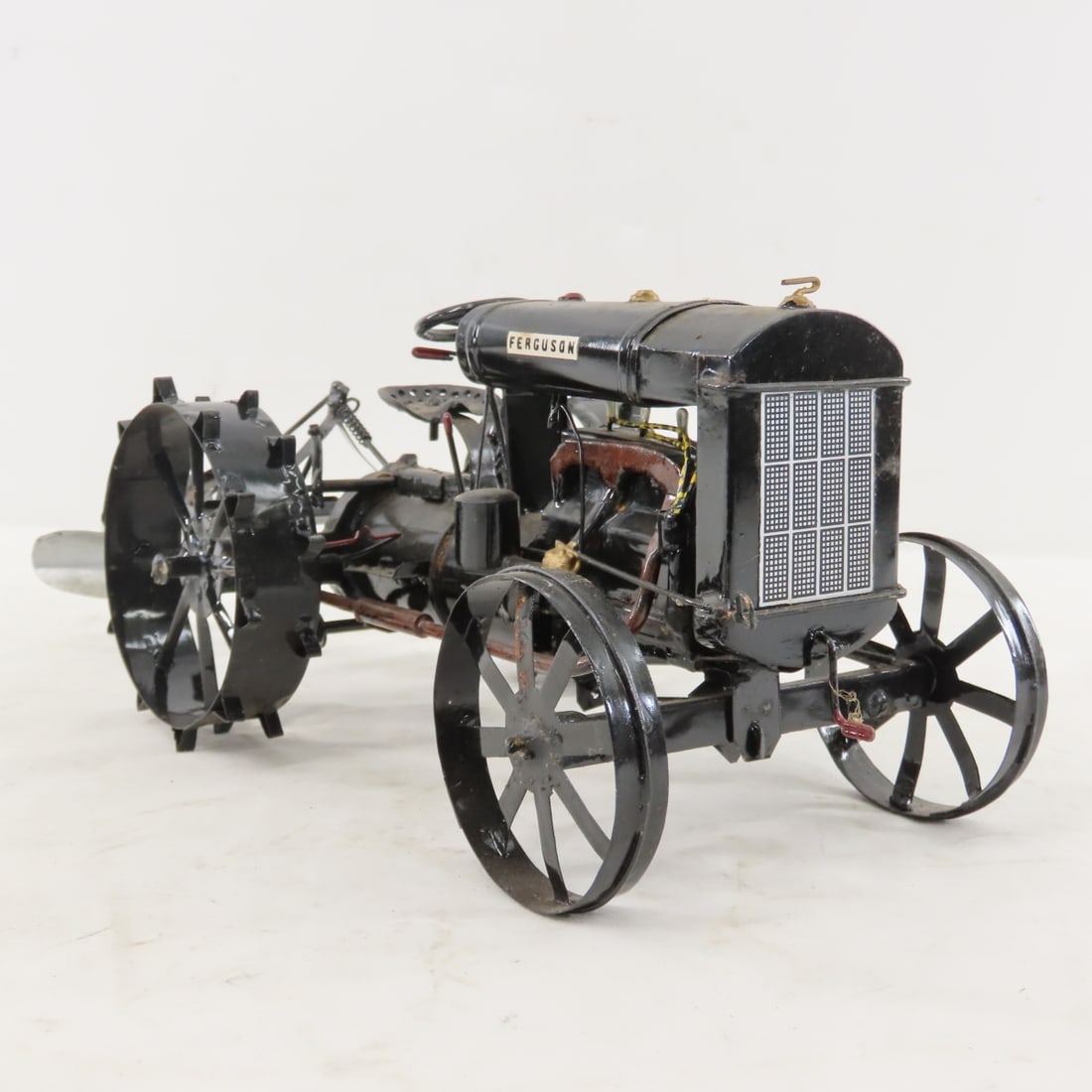 Custom Tinplate Ferguson Tractor w/2 Bottom Plow - 7