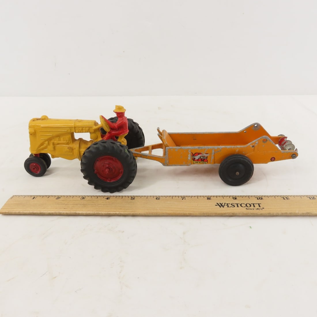 Manure Spreader & Repainted Slik Toys Tractor - 2