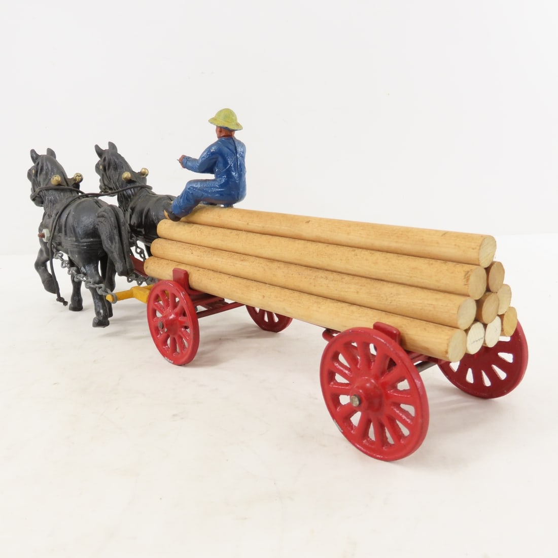 Cast Iron Horse Drawn Log Wagon - 3